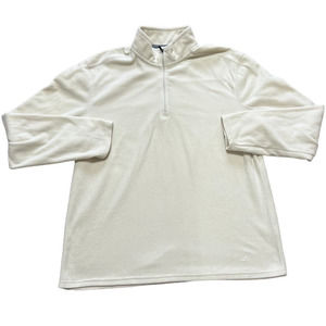 NordicTrack Off White Quarter Zip Fleece Sweatshirt Size L